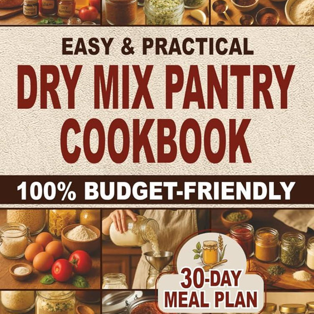 Easy & Practical Dry Mix Pantry Cookbook: 100% Budget-Friendly Homemade Recipes to Stock Up for Long-Term Storage & Shop Only Once a Month | 30-Day Meal Plan Included to Simplify Your Daily Cooking