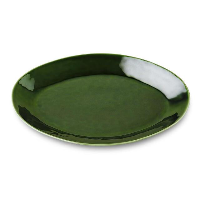 Certified International Verde Oval Stoneware Platter 16 x 12 Inches - Elegant Serveware for Main Courses, Appetizers, and More