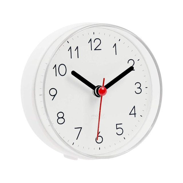 mooas 2WAY Silent Waterproof Bathroom Clock, Shower Clock, Wall Clock, Silent Non-Ticking Battery Operated, Suction Cup Wall Clock, Kitchen Clock (White)