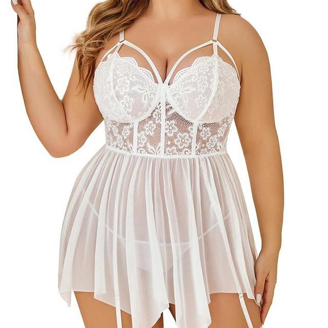 Avidlove Plus Size Lingerie Mesh Lace Lingerie Top Babydoll Lingerie Exotic Nightgowns