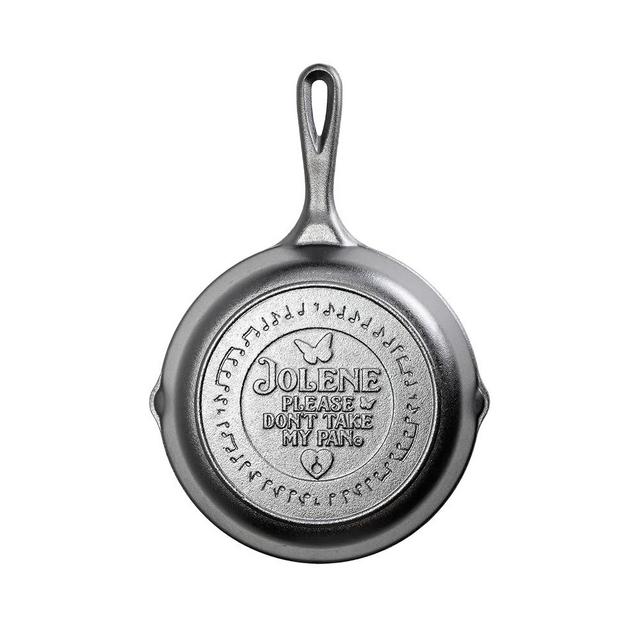 Lodge 8 Inch Dolly Parton Pre-Seasoned Cast Iron Stamped Skillet - Signature Teardrop Handle - Use in the Oven, on the Stove, on the Grill, or Over a Campfire - Jolene