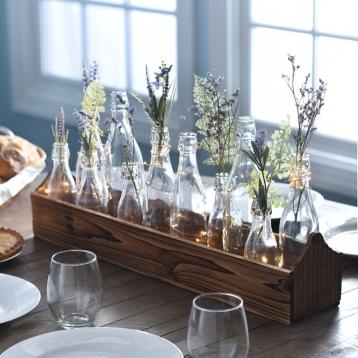 Glass Bottle Vase Runner Set