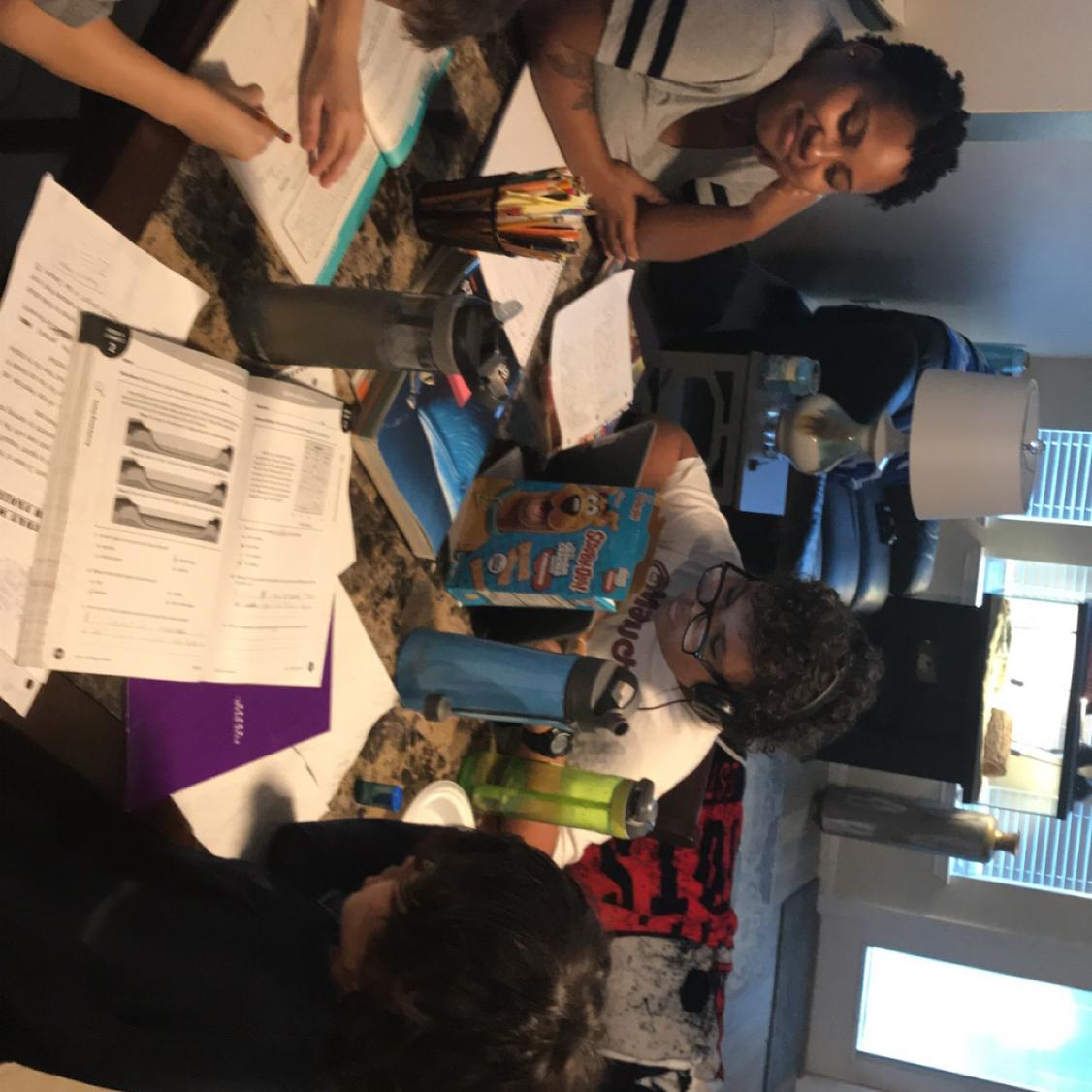 Brandi has jumped in head first in raising these children. Helping on school projects, teaching cooking skills and being an open ear for all they have to say.