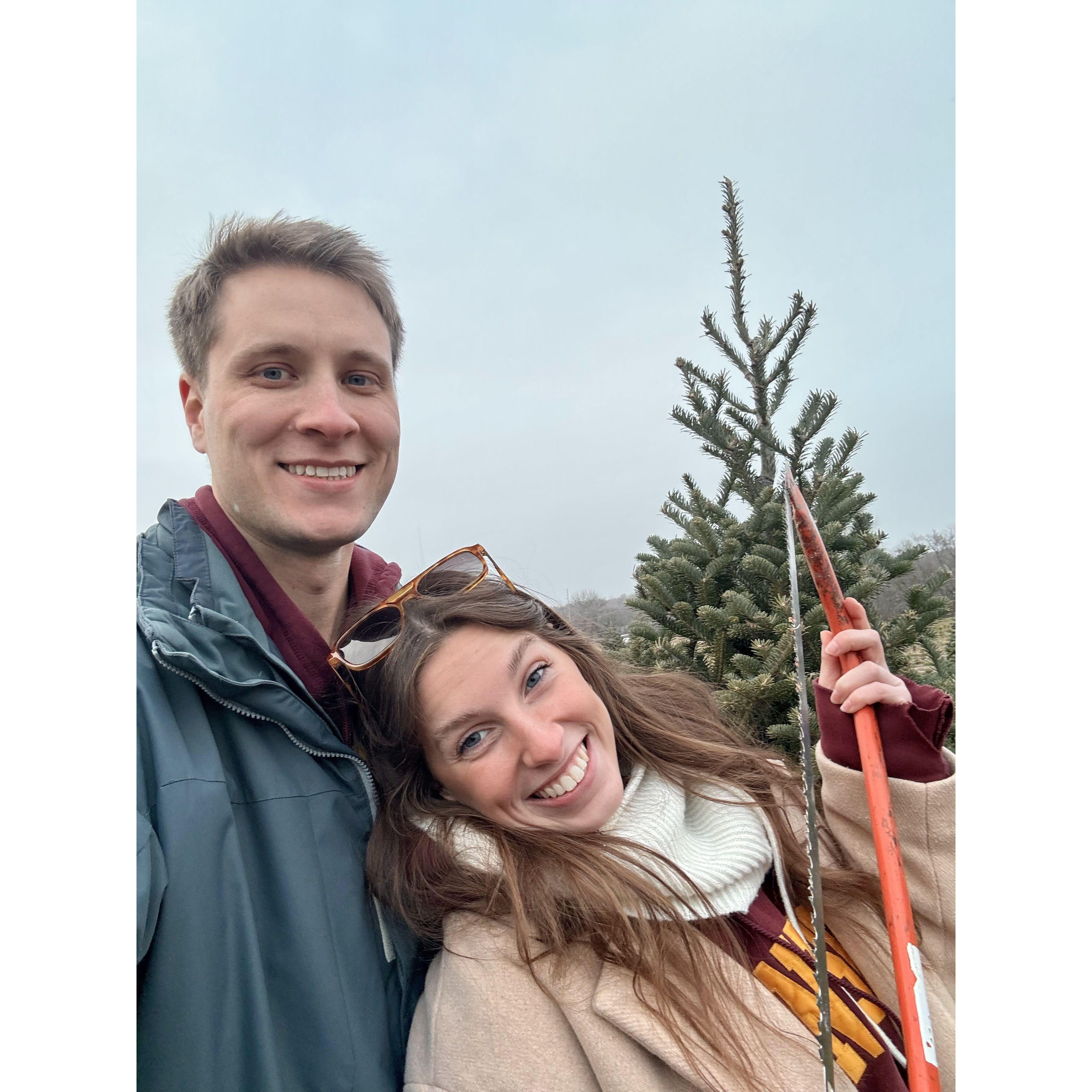 First Christmas living together, had to cut down a real tree of course!