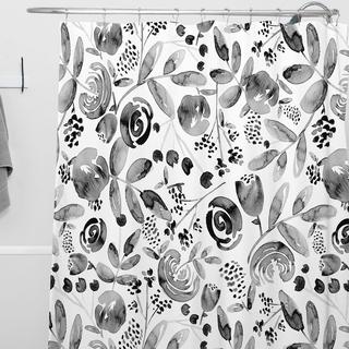 Bountiful Bouquet Black Shower Curtain