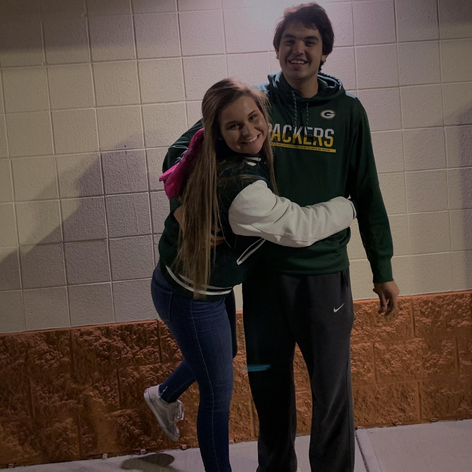 Cole visiting Lauryn for a football game her junior year in 2019.