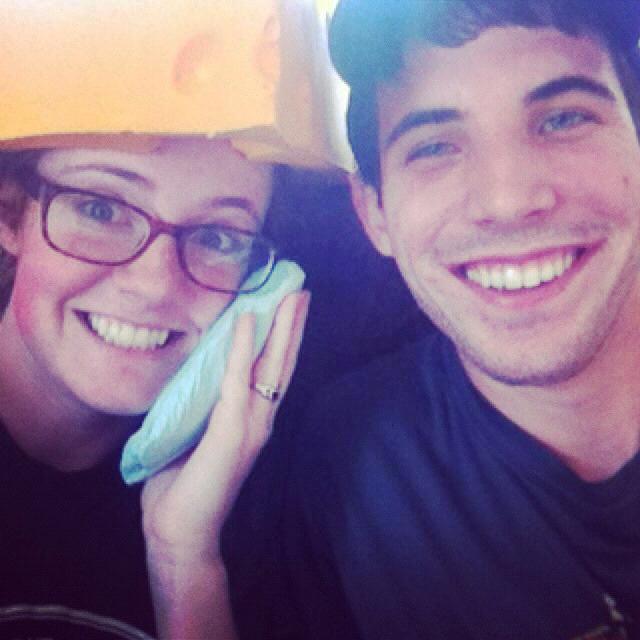 Watching a Packers game after Meg got her wisdom teeth removed (Fall 2014)