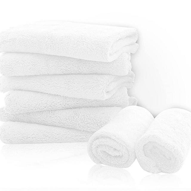 8 Pack Large Burp Cloths for Baby - 20" by 10" Ultra Absorbent Burping Cloth, Hand Washcloths, Newborn Towel - Milk Spit Up Rags - Burpy Bib for Unisex, Boy, Girl - Burp Cloths Set(White)