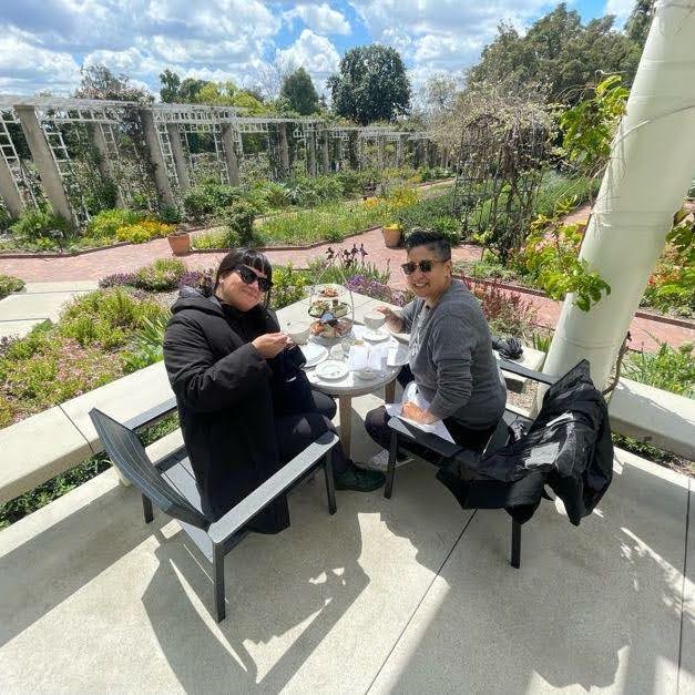 Puttin those pinkies up at tea in the Huntington Library Tea Room