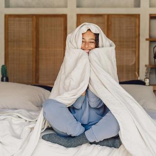 Stonewashed French Linen Throw Cover