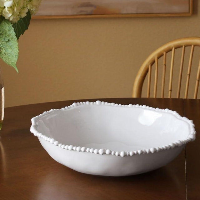 Beatriz Ball VIDA Alegria Large Pasta/Salad Serving Bowl (White) Outdoor Indoor Entertainment Melamine (12.5" D)