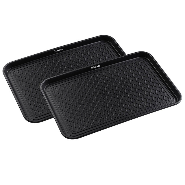 Trimate: Black All Weather 24"x16" Medium Boot Tray, 2 Pack