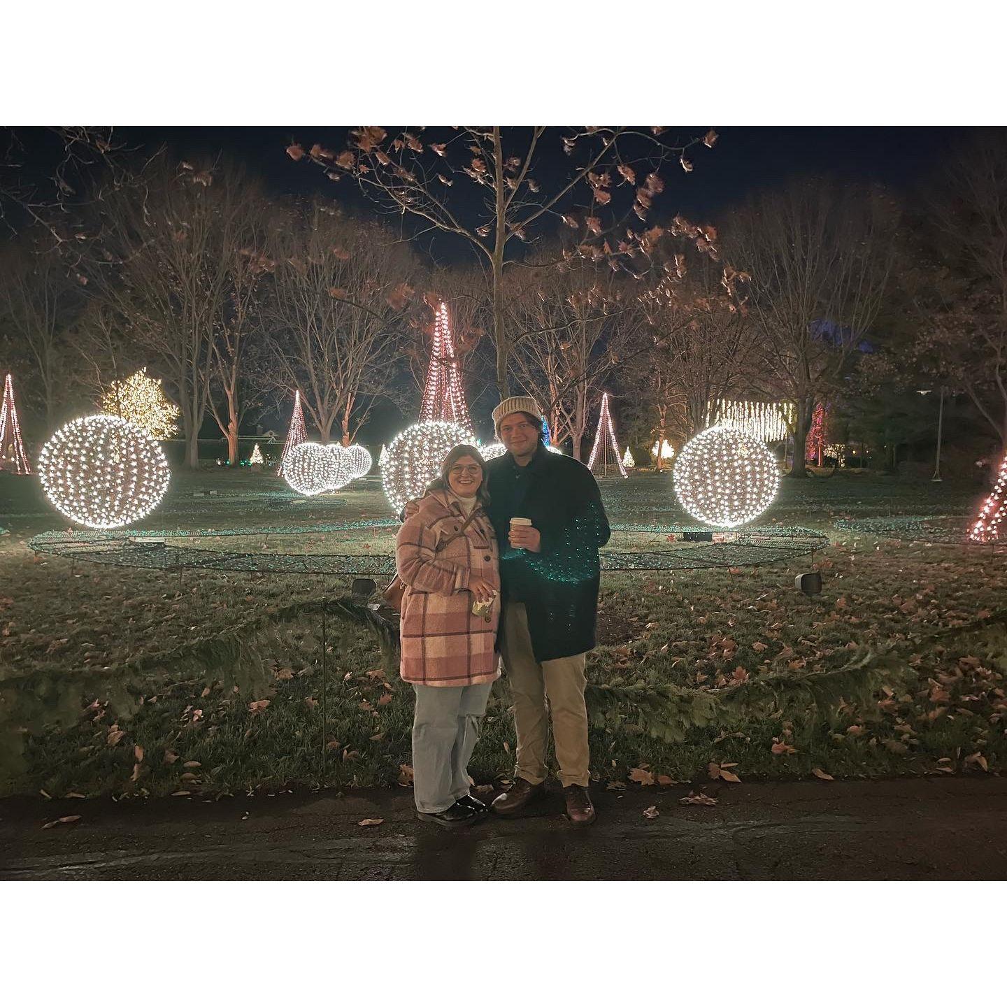 Our first Christmas together, we went to Newfields!