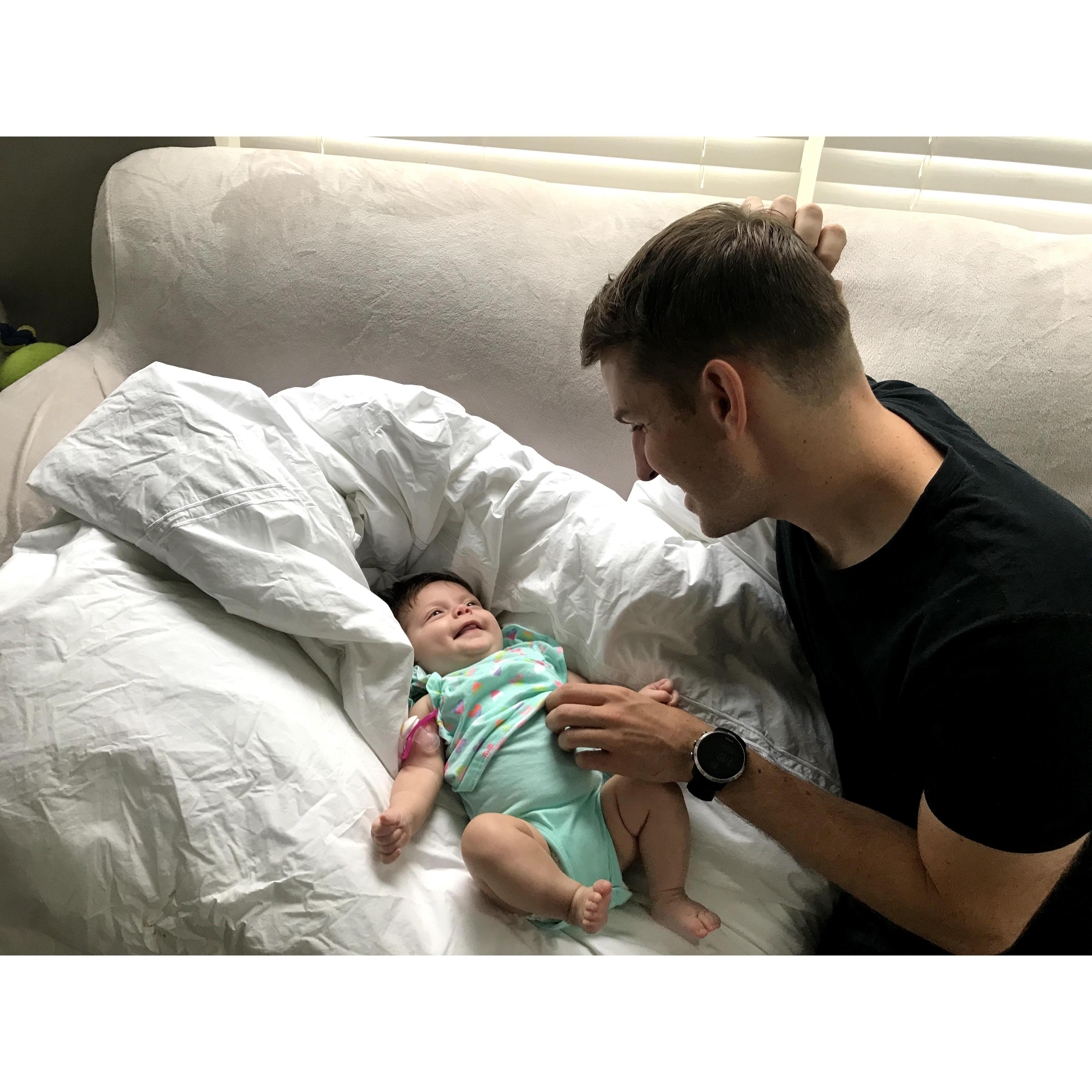 Meeting baby Noa, she loves uncle Toucan