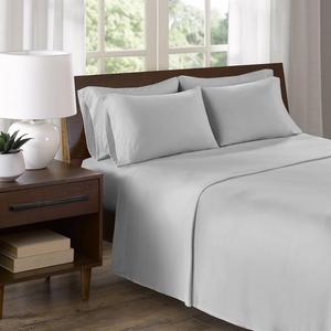 Cotton Jersey Knit Sheets Set - Ultra Soft Queen Bed Sheets With Deep Pocket - Gray Bedding Sets Includes 6 Pieces [ 1 Fitted Sheet,1 Flat Sheet, and 4 Pillow Cases ] Queen Size Sheets