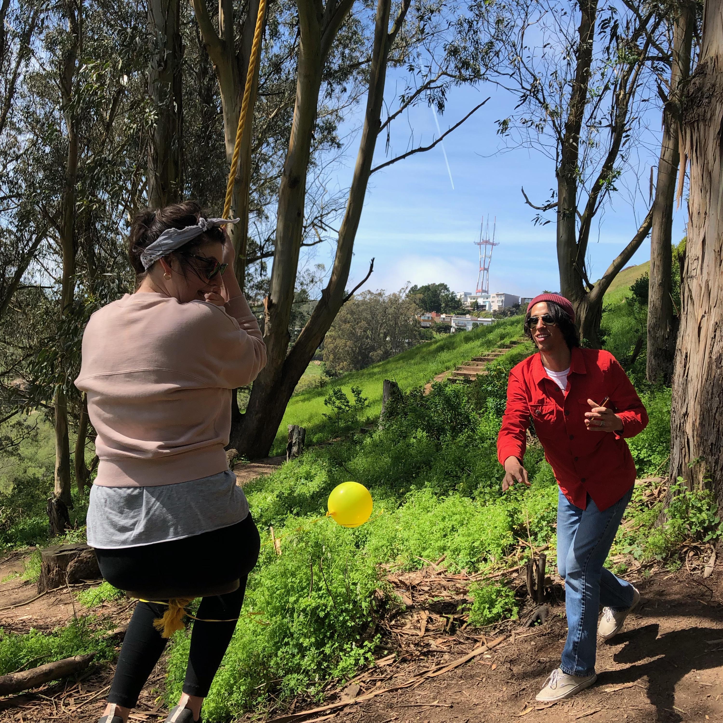 swinging at Glen Park Canyon