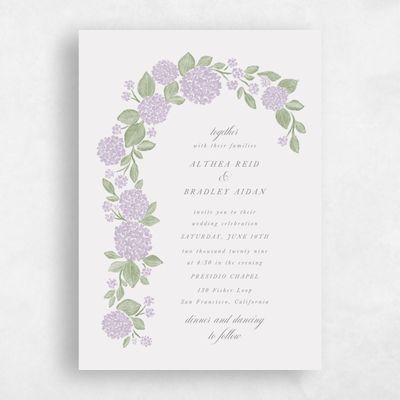 Purple Wedding Invitation - Giselda Arch
