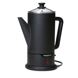 Presto 02815 12-Cup Cordless Coffee Percolator - Stainless Steel, Modern Design, Easy Pour Spout, Stay-Cool Handle, Matte-Black