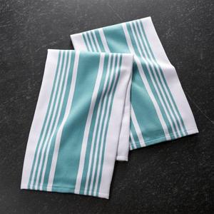 Cuisine Stripe Aqua Dish Towels, Set of 2