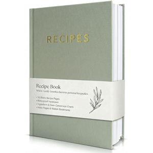 ZICOTO Aesthetic Blank Recipe Book with Waterproof Cover - The Perfect Recipe Notebook To Write In Your Own Recipes - Beautiful Blank Cookbook to Organize Your Recipes