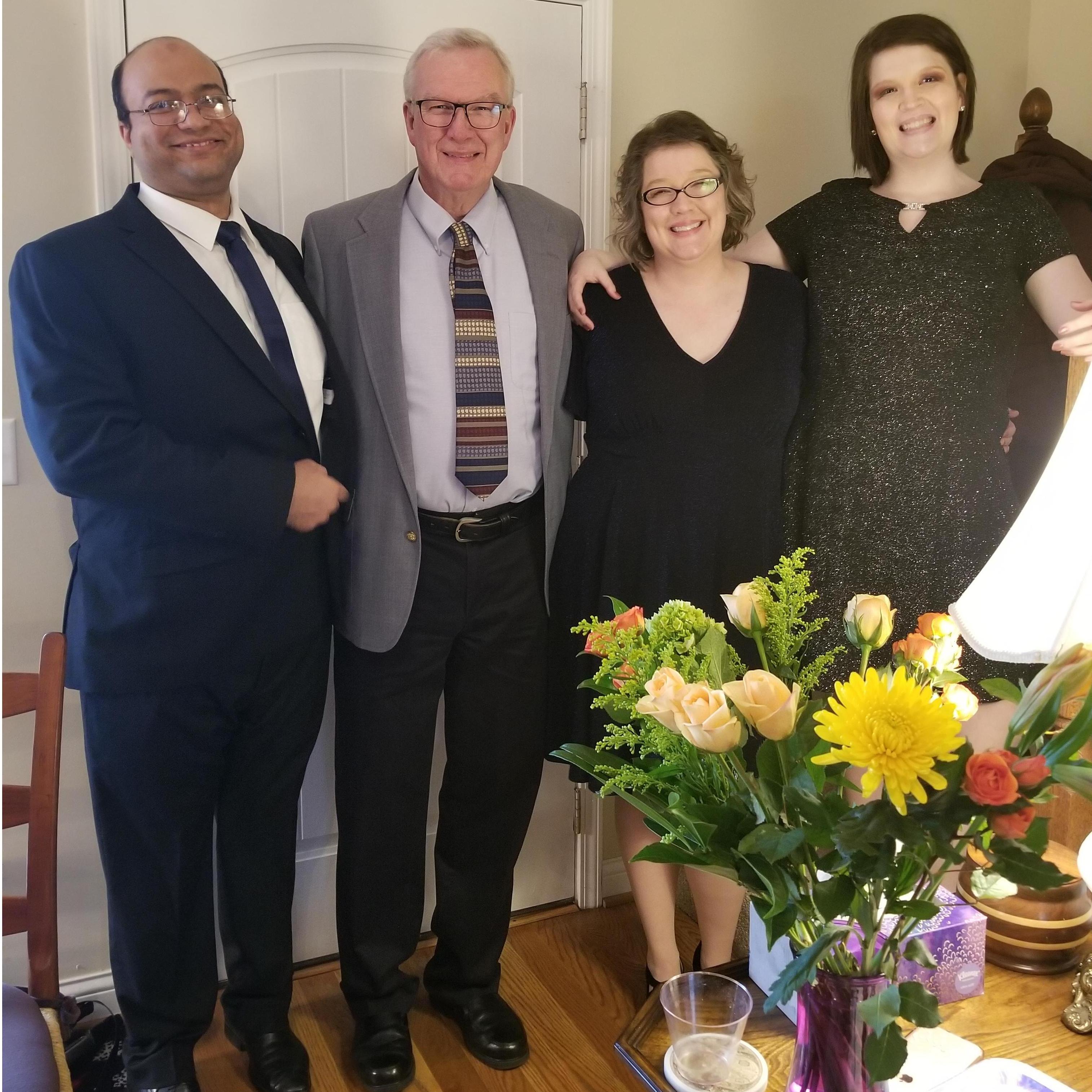 With Julie's dad and sister after the ceremony.