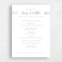 Blue Wedding Program - Lund