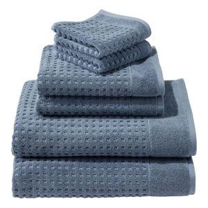 LLBean Blue Waffle Cotton Towel Set