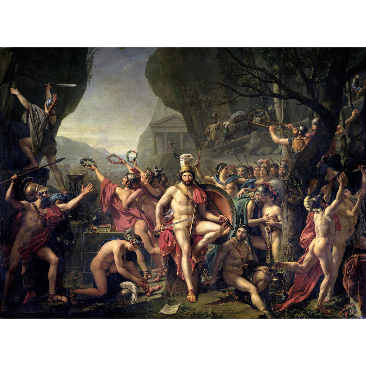 Leonidas at Thermopylae. Jacques-Louis David, 1814