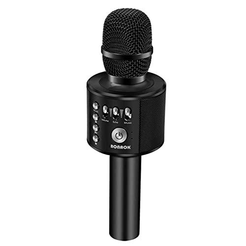 BONAOK Bluetooth Karaoke Wireless Microphone,3-in-1 Portable Handheld Karaoke Mic Speaker Machine Christmas Birthday Home Party for Android/iPhone/PC or All Smartphone Q37