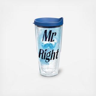Mr. Right Mustache Tumbler with Travel Lid