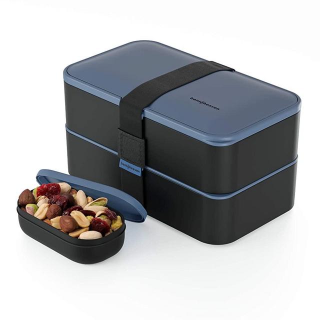 Premium Bento Lunch Box in 8 Modern Colors - 2 Compartments, Leak-proof - Includes Sauce Cup, Divider, Cutlery & Chopsticks - 40oz Japanese Bento Box for Adults & Kids - Zero Waste & Food-Safe