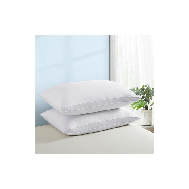 Peace Nest Gusseted Goose Feather Pillows Set of 2, White Oval Gusset, King
