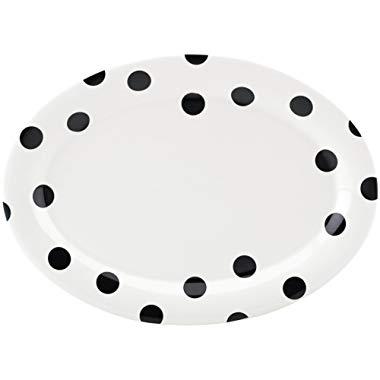 Kate Spade New York 856717 Deco Dot Oval Platter, White