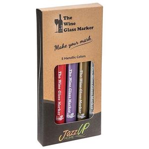 The Original Wine Glass Markers - (Set of 5 Wine Markers) – Lifetime Replacement Warranty -Vibrant Colors - Wine Glass Charms – Fun Wine Accessories – Write on any glassware - Easy Erasable