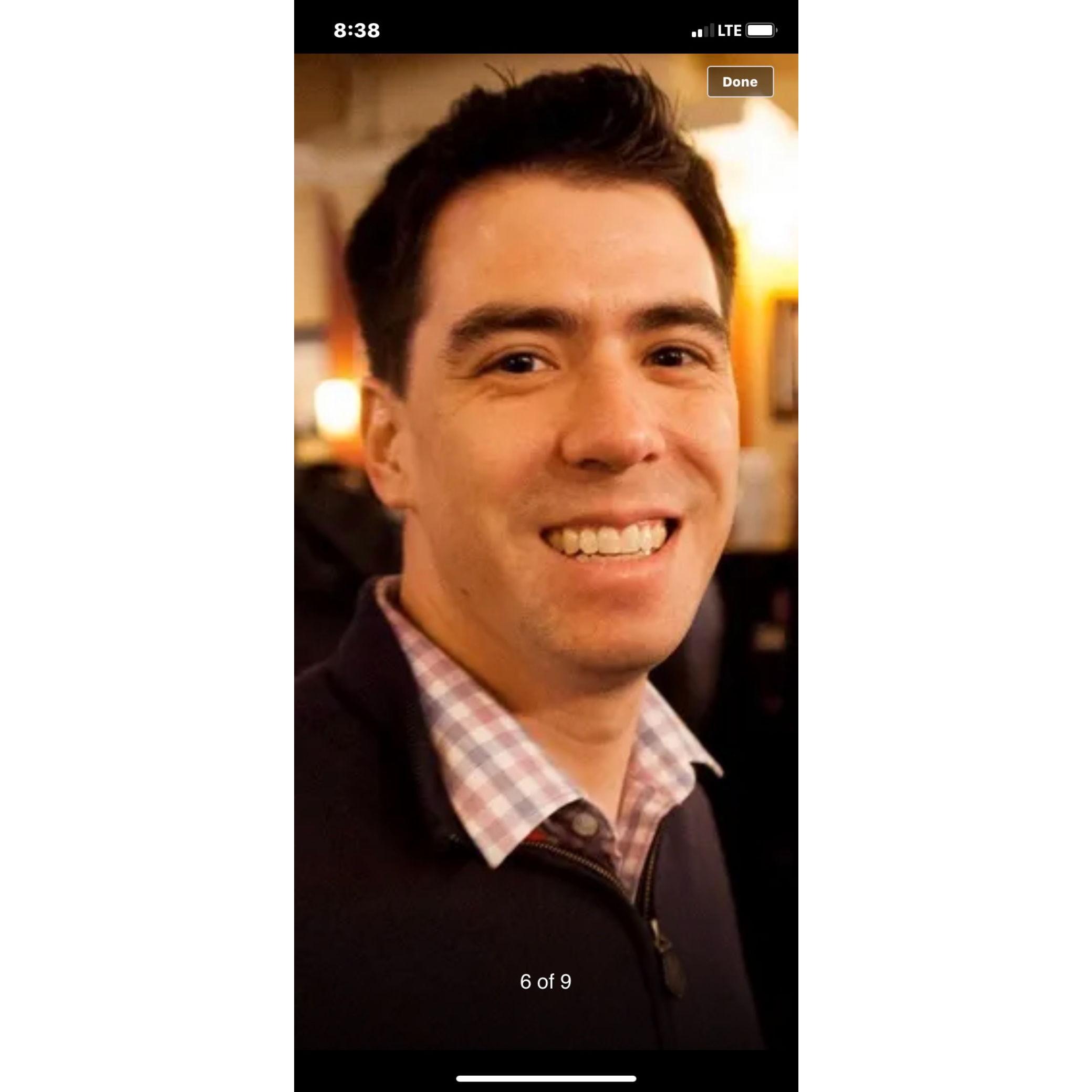 The first picture Miranda saw of James on Coffee Meets Bagel. She had to ask him for a picture because the pictures were all of his cat Gemini. That is why she messaged him : )