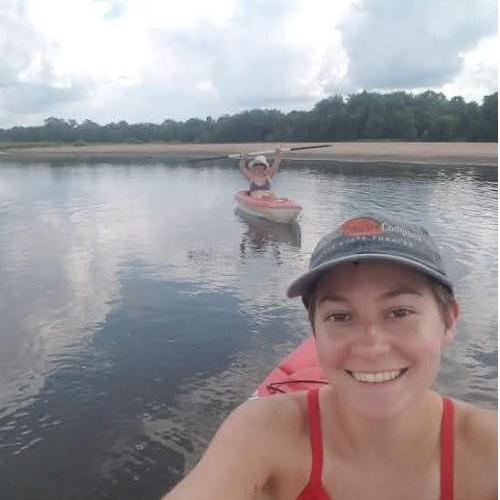 Kayaking the Wisconsin River is one of the couple's favorite activities during the summers at APT.