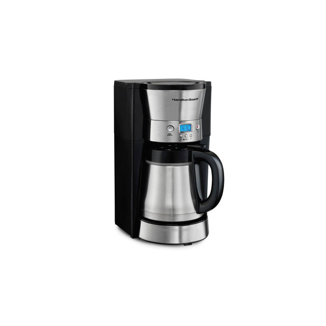Hamilton Beach Thermal 10C Coffee Maker 46899R: Chrome Silver, 10 Cup Drip, Electric, Cone Filter, Thermal Carafe
