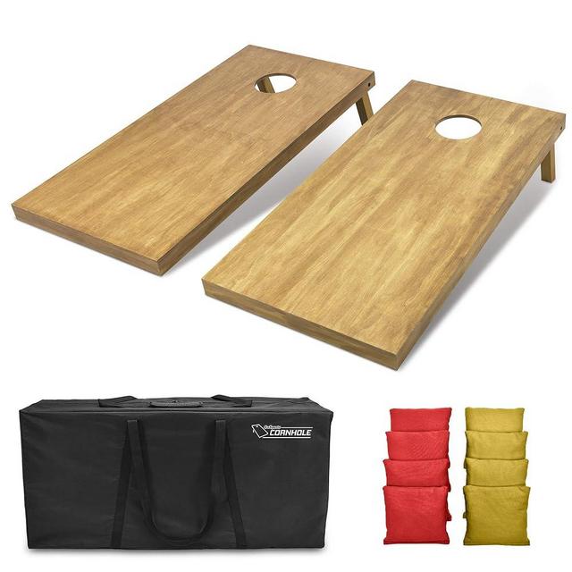 GoSports 4 ft x 2 ft Regulation Size Wooden Cornhole Boards Set - Includes Carrying Case - Full Regulation Size Bean Bag Toss Boards