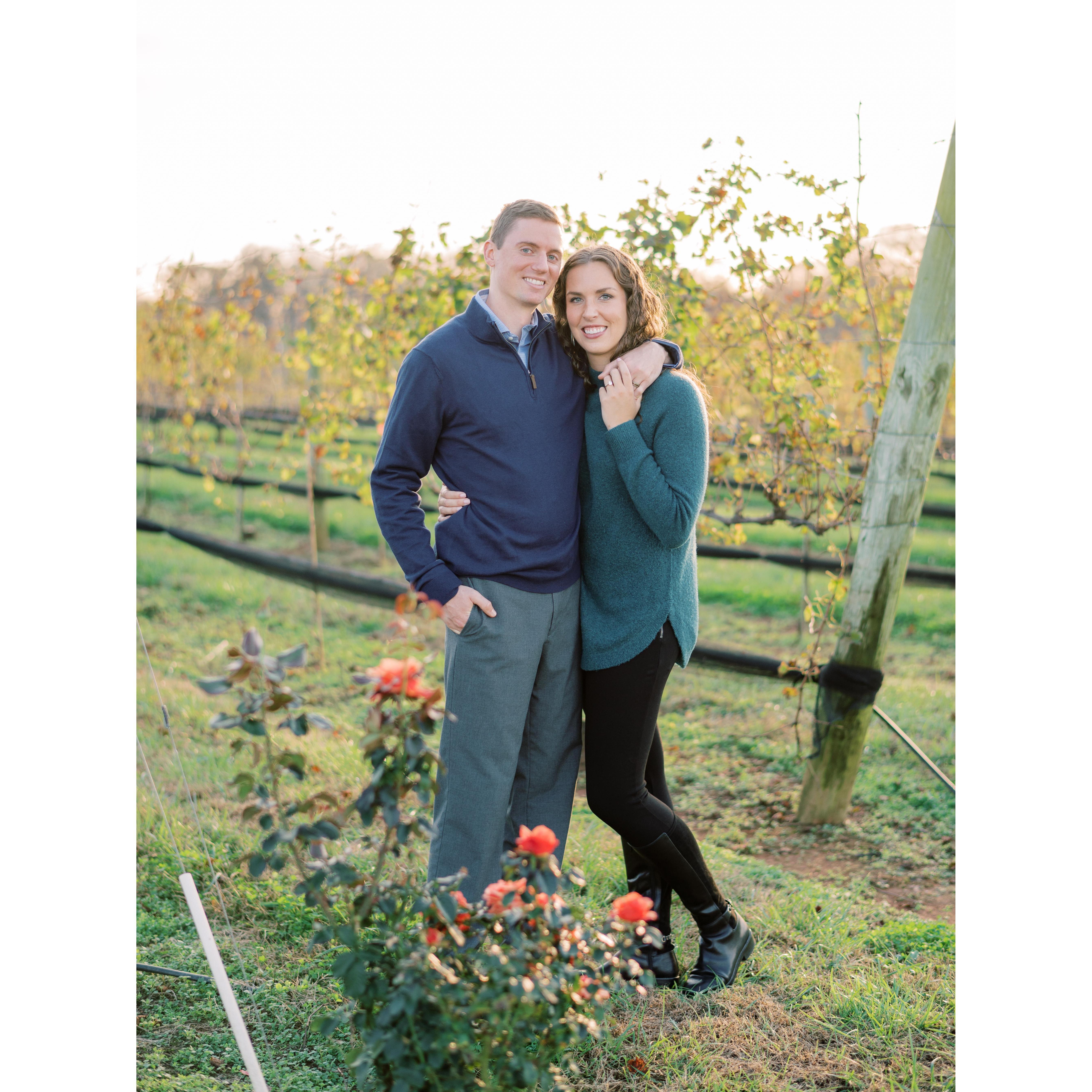 Engagement photos at Childress Winery