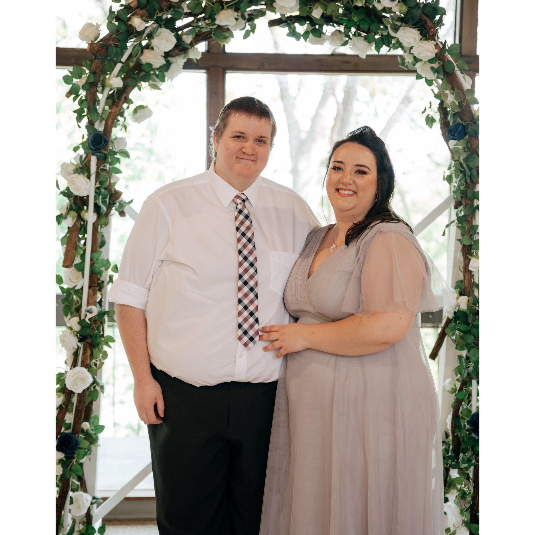 Liz as the Maid of Honor for her sister's wedding April 2023