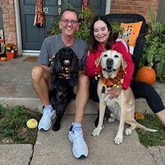 Fall pictures with the dogs next door
