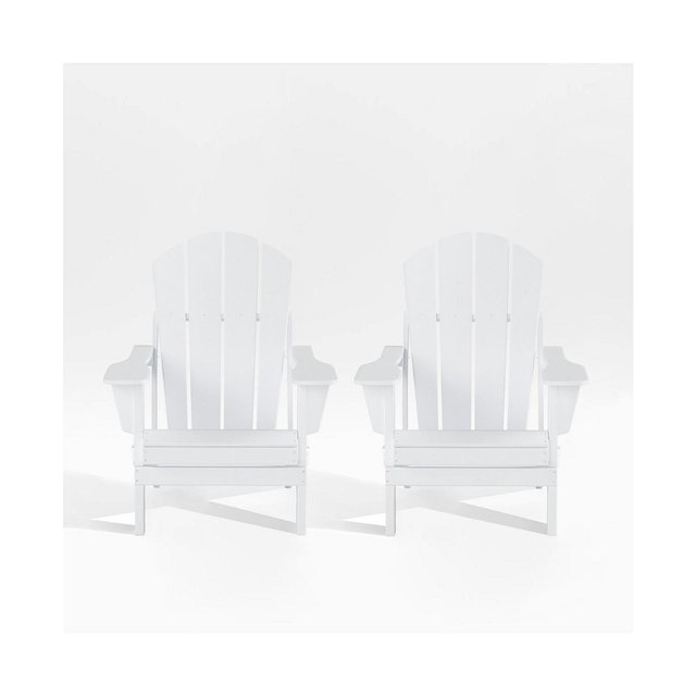 WestinTrends All-Weather Contoured Outdoor Poly Folding Adirondack Chair (Set of 2)
