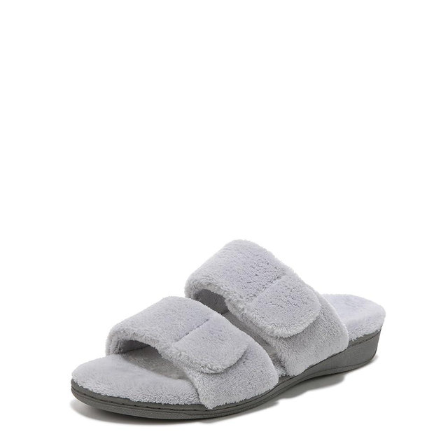 Vionic Women's Indulge Dessie Slipper -Comfortable Spa Slippers That Include a Built-in Concealed Orthotic that helps Correct Pronation and Alleviate Heel Pain Caused by Plantar Fasciitis, Med Width