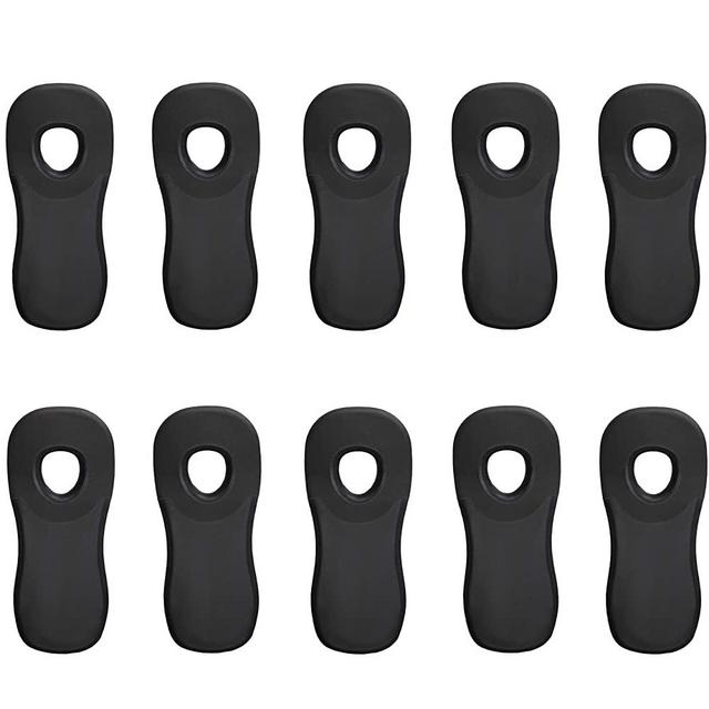 COOK With COLOR Set Of Ten Chip Bag Clips with Magnet, Rubber Bag Clip with Airtight Seal, Kitchen Storage Clips For Organizing and Sealing Needs (Black)