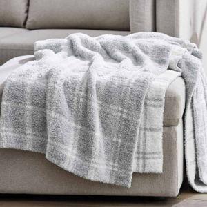 Better Homes & Gardens Soft Cozy Knit Oversize Couch Throw Blanket, Gray Plaid