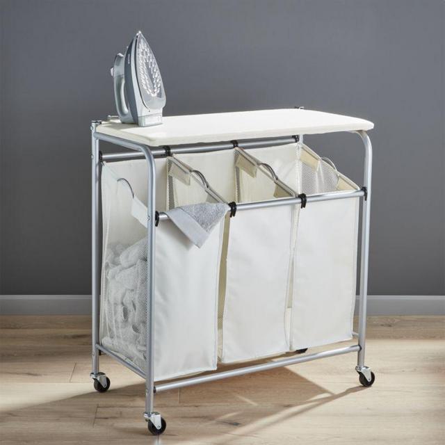 Triple Laundry Sorter with Ironing Board