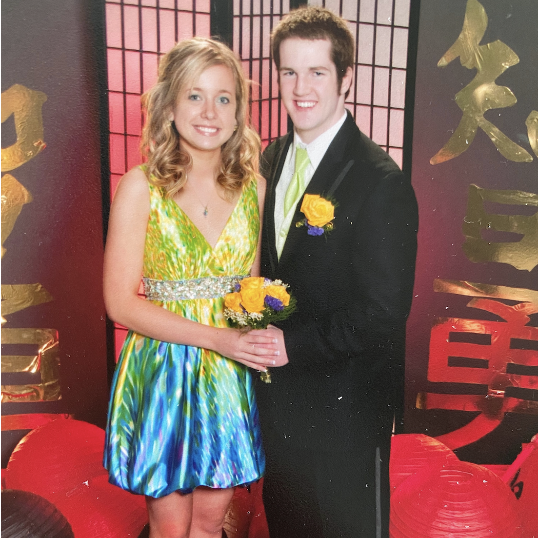 Junior prom, 2010, was a big moment for us. It was the first time we held hands. So proper!