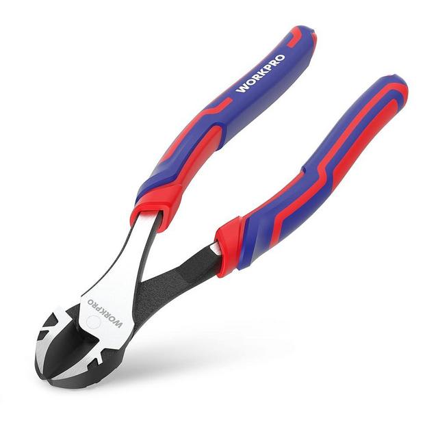 WORKPRO 8 Inch High Leverage Diagonal Pliers, Wire Cutters Heavy Duty in CRV Steel, Diagonal Cutters for Cutting Wires