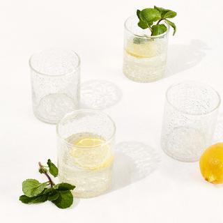 Crackle Glass Tumbler, Set of 4