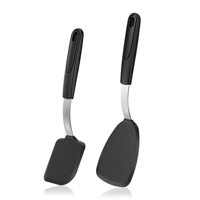 BANKKY Heat Resistant Silicone Spatula Set for Nonstick Cookware, 600°F Hot-resistant Kitchen Spatulas for BBQ, Cooking Utensils Non-Scratch Flipper, Ideal for Burgers, Eggs, Baking